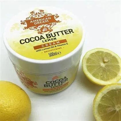 American dream  Cocoa butter Lemon Cream with lemon Oil & Vitamin E,Enhanced with brightening fresh lemon,remove stretch marks,clear dark spots,moisture and best for dry skin.