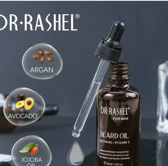 Dr. Rashel Beard Oil With Argan Oil + Vitamin E For Men .Reduces dryness and itchiness ,help in healthy  beard growth and moisturization of the skin.