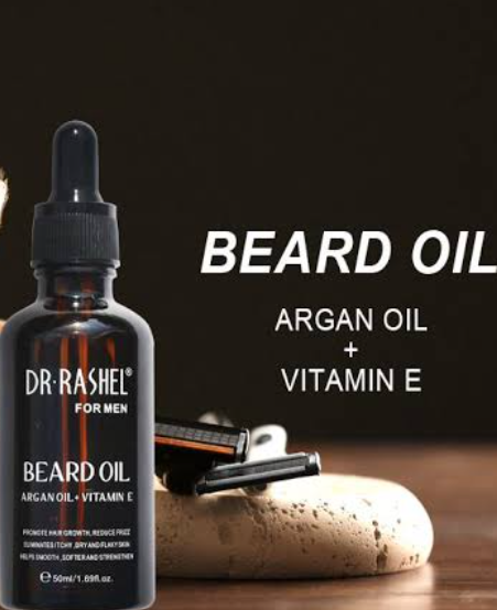 Dr. Rashel Beard Oil With Argan Oil + Vitamin E For Men .Reduces dryness and itchiness ,help in healthy  beard growth and moisturization of the skin.