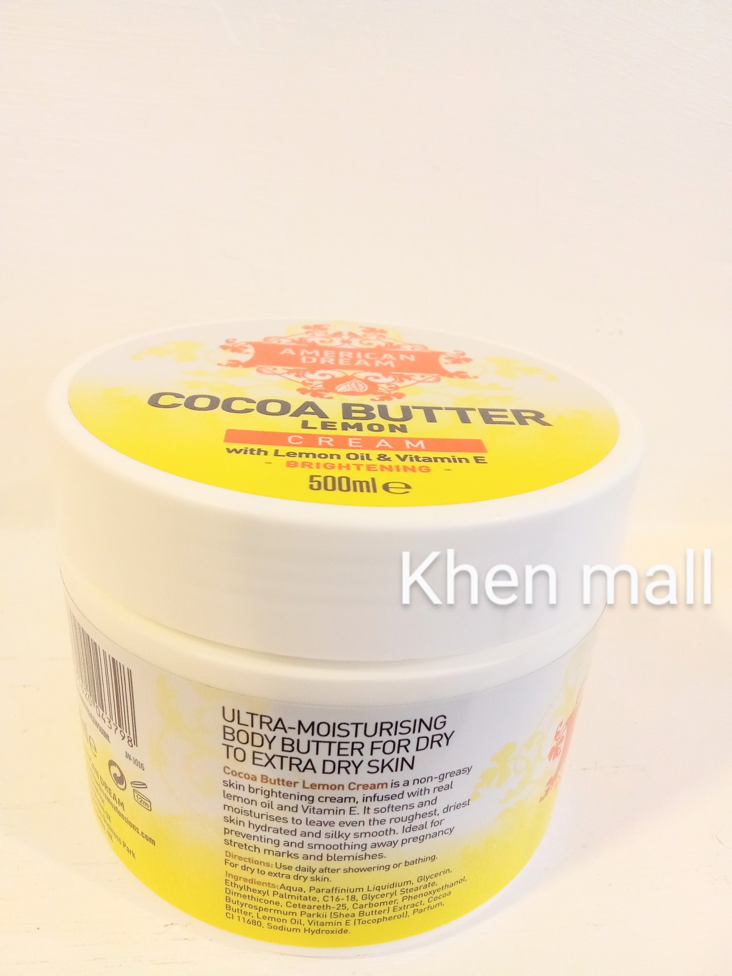 American dream  Cocoa butter Lemon Cream with lemon Oil & Vitamin E,Enhanced with brightening fresh lemon,remove stretch marks,clear dark spots,moisture and best for dry skin.