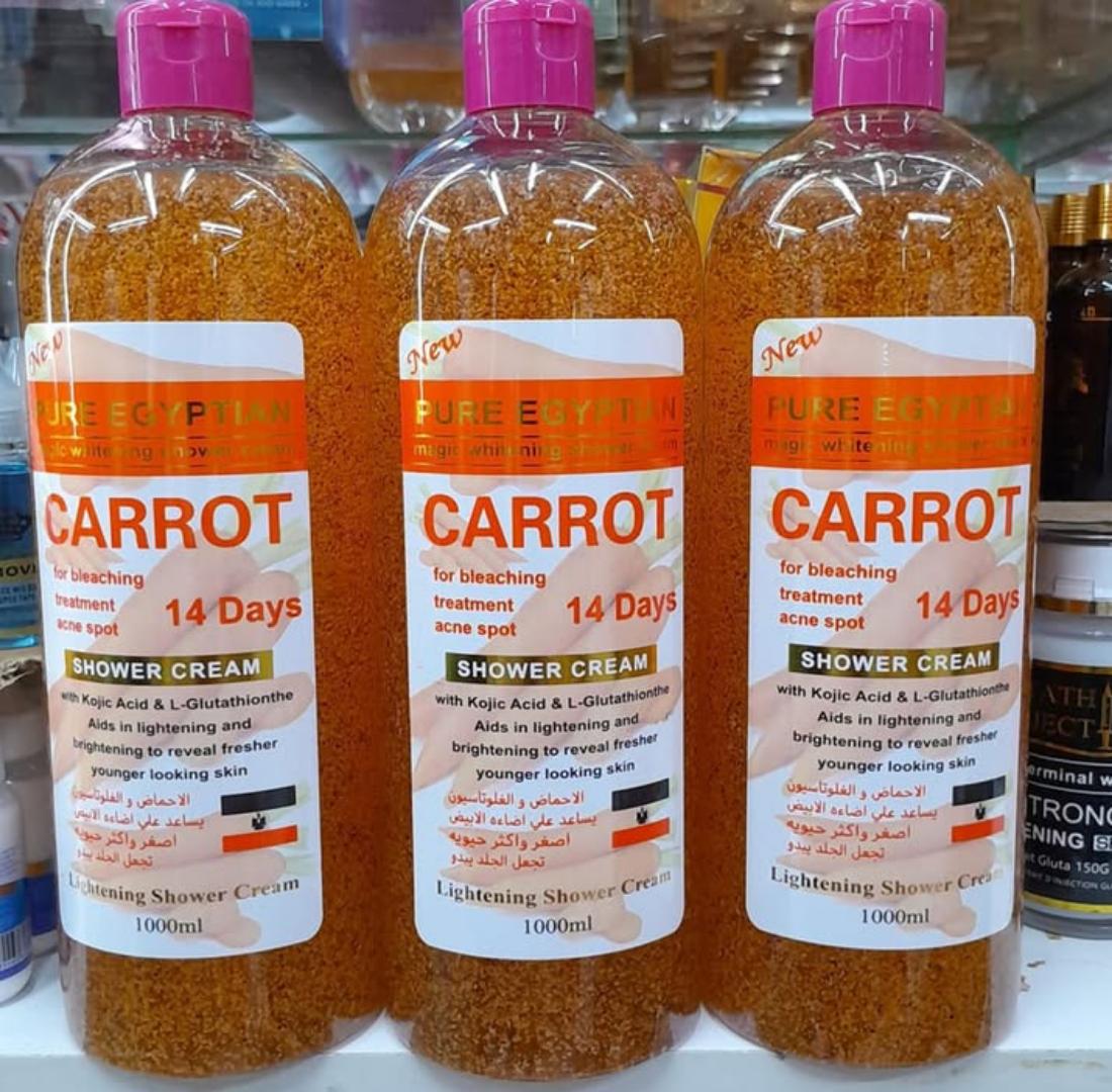 Pure Egyptian Magic Whitening Shower Cream Carrot  Whitens Treats acne Removes Dirt & Dead Cells Removes Black Spots Produce more Collagen Prevents Dry Damaged Aging & Stressed Skin Uneven Skin Tone
