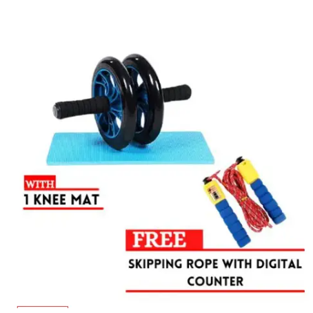 Abs Roller+ free mat + Skipping rope with digital counter,roller abs roller
