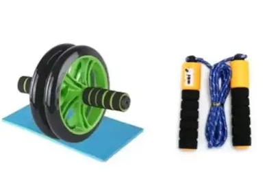 Abs Roller+ free mat + Skipping rope with digital counter,roller abs roller