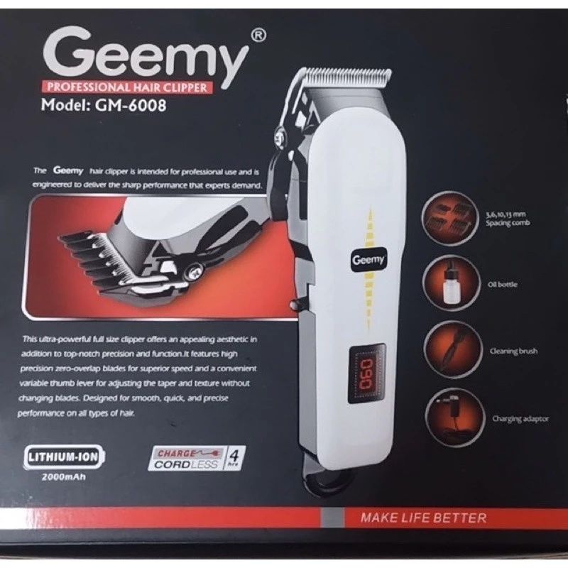 Exclusive Offer for Original Geemy Rechargeable Cordless Hair Clippers/ Electric Shaver