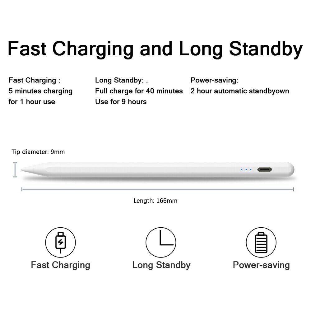 Superfine Nib Active capacitive universal stylus pen - Wide Compatibility for iPad/iPhone, Android Phone&Tablets - Accurate writing, No Bluetooth Connection required, Fast Charging, Magnetic