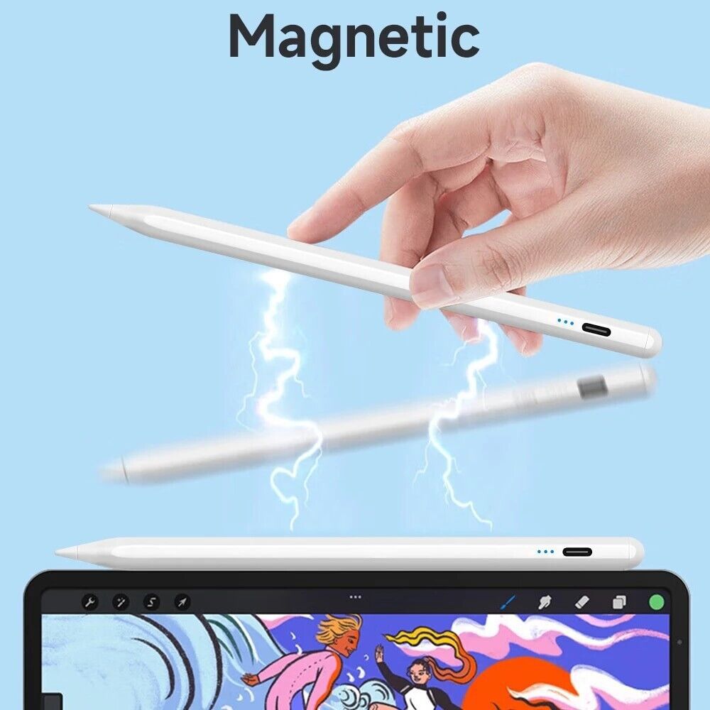 Superfine Nib Active capacitive universal stylus pen - Wide Compatibility for iPad/iPhone, Android Phone&Tablets - Accurate writing, No Bluetooth Connection required, Fast Charging, Magnetic