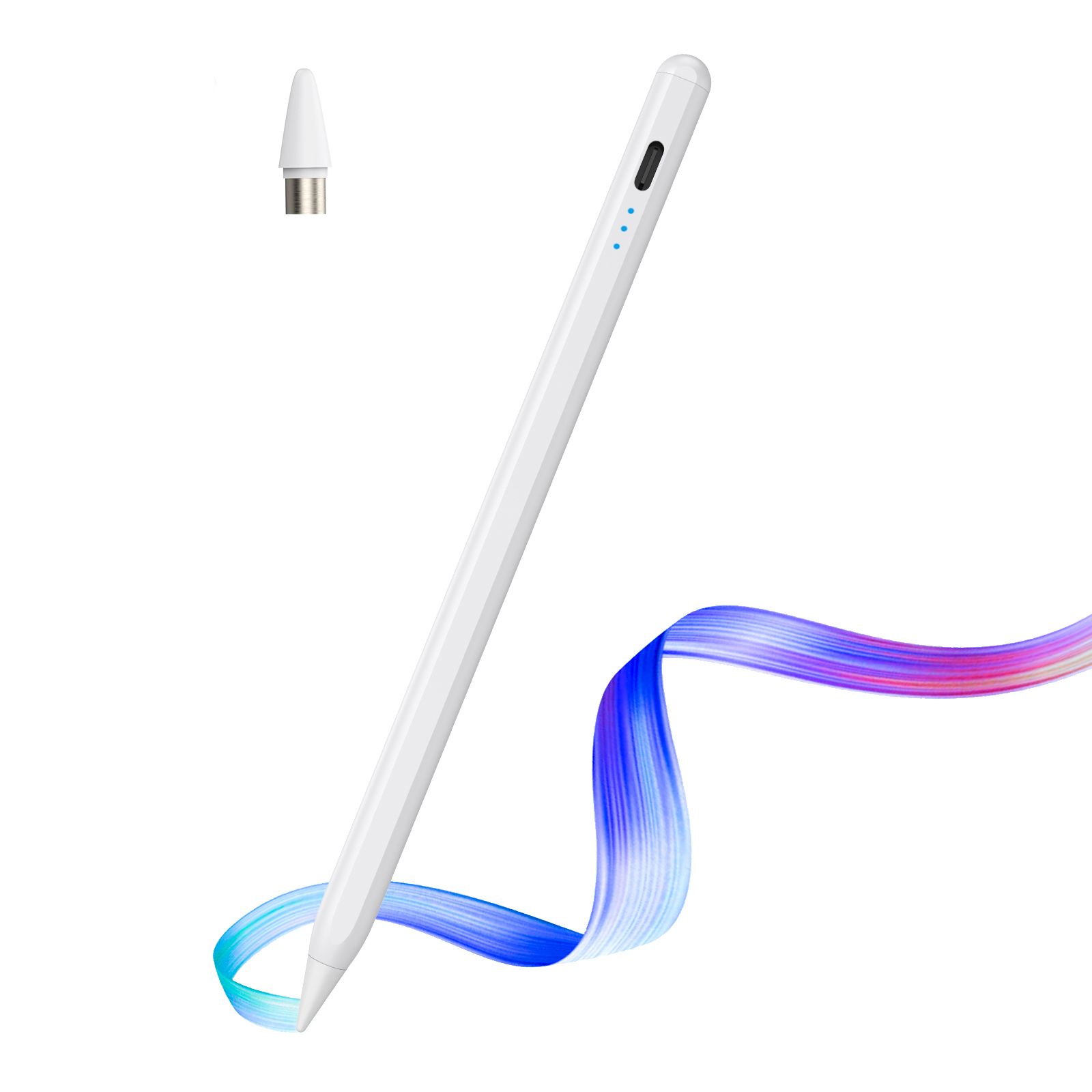 Superfine Nib Active capacitive universal stylus pen - Wide Compatibility for iPad/iPhone, Android Phone&Tablets - Accurate writing, No Bluetooth Connection required, Fast Charging, Magnetic
