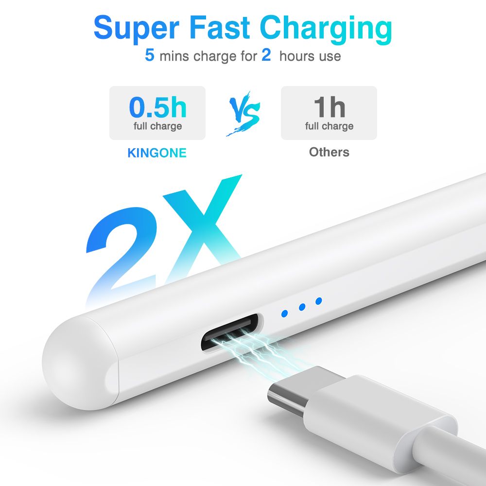 Superfine Nib Active capacitive universal stylus pen - Wide Compatibility for iPad/iPhone, Android Phone&Tablets - Accurate writing, No Bluetooth Connection required, Fast Charging, Magnetic
