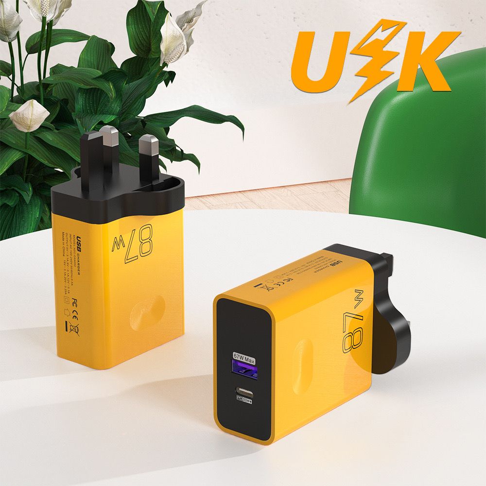 87W Dual Fast Charging A+C Phone Charger PD20W+USB67W Full Protocol Compatible Super Fast Charging Adapter - Excellent Compatibility