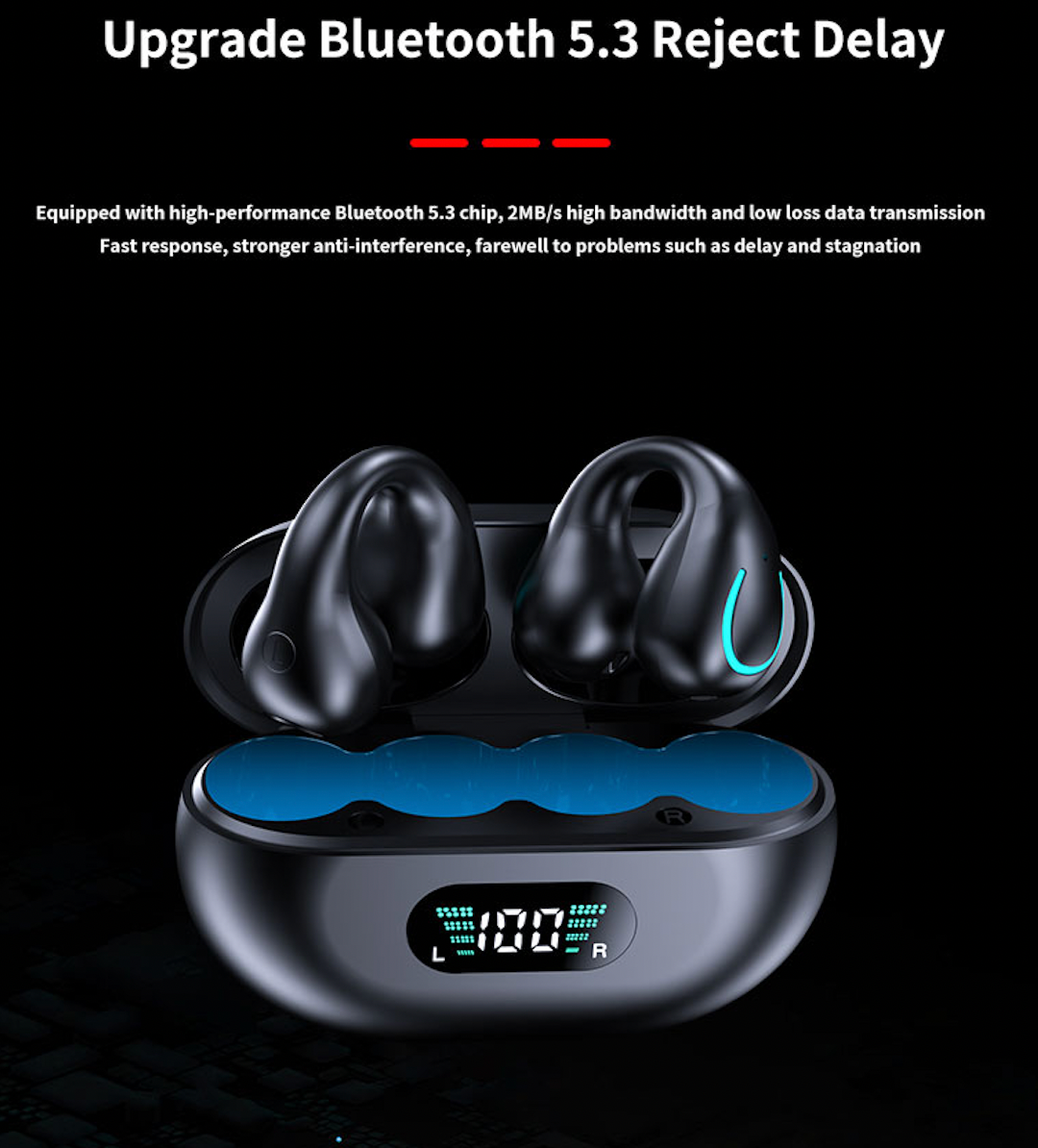 YYK-Q71 Wireless Bluetooth Headphones Non-In-Ear, Clip-On, Noise Cancelling, Highly Compatible, Long battery life.
