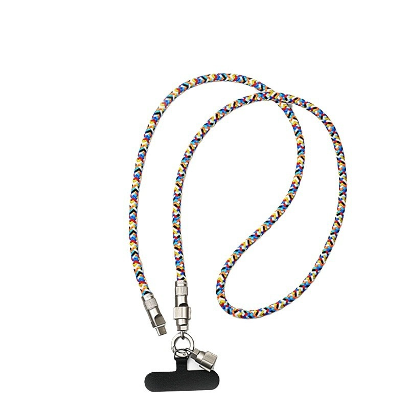 2-in-1 Phone Lanyard Charging Cable, Braided Anti-Lost Strap, PD 60W Fast Charge Data Cable, Compatible with C to C or C to Lightning