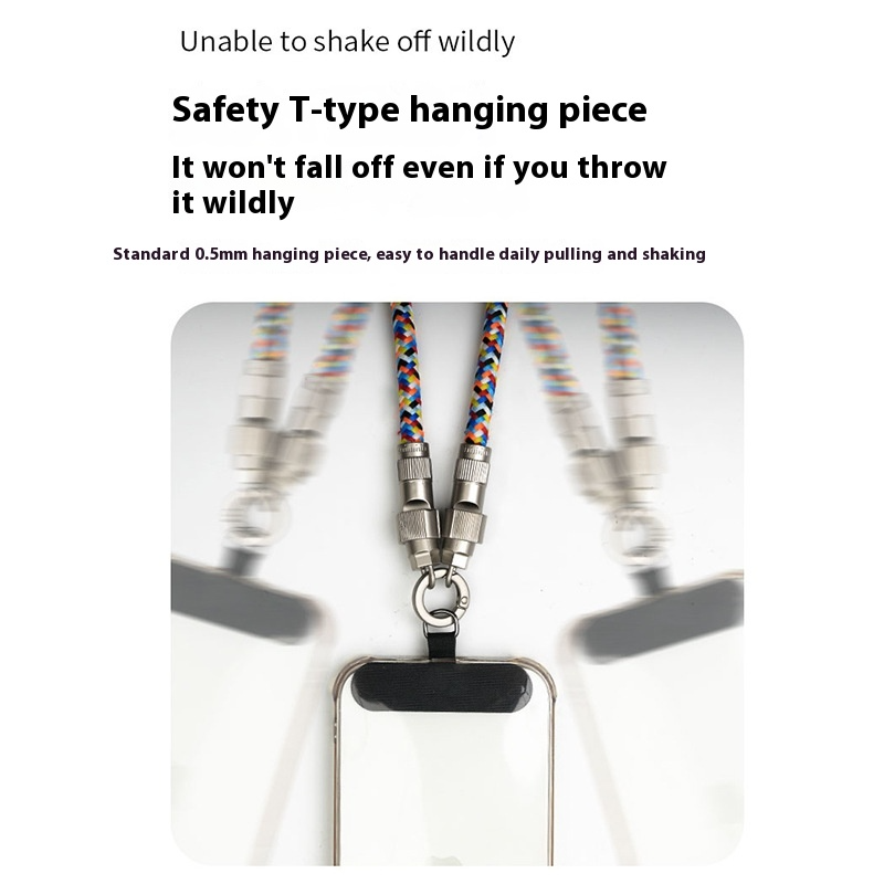 2-in-1 Phone Lanyard Charging Cable, Braided Anti-Lost Strap, PD 60W Fast Charge Data Cable, Compatible with C to C or C to Lightning