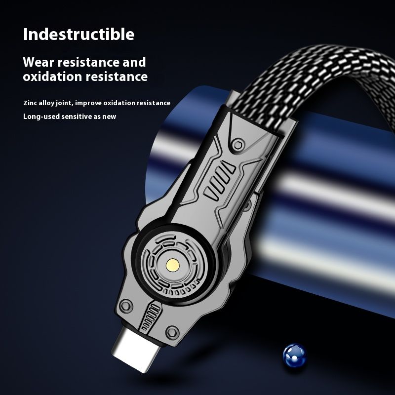 720° Rotating 65W+PD 27W 4-in-1 Fast Charging Cable