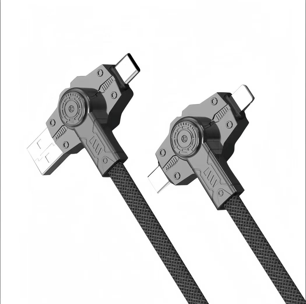 720° Rotating 65W+PD 27W 4-in-1 Fast Charging Cable