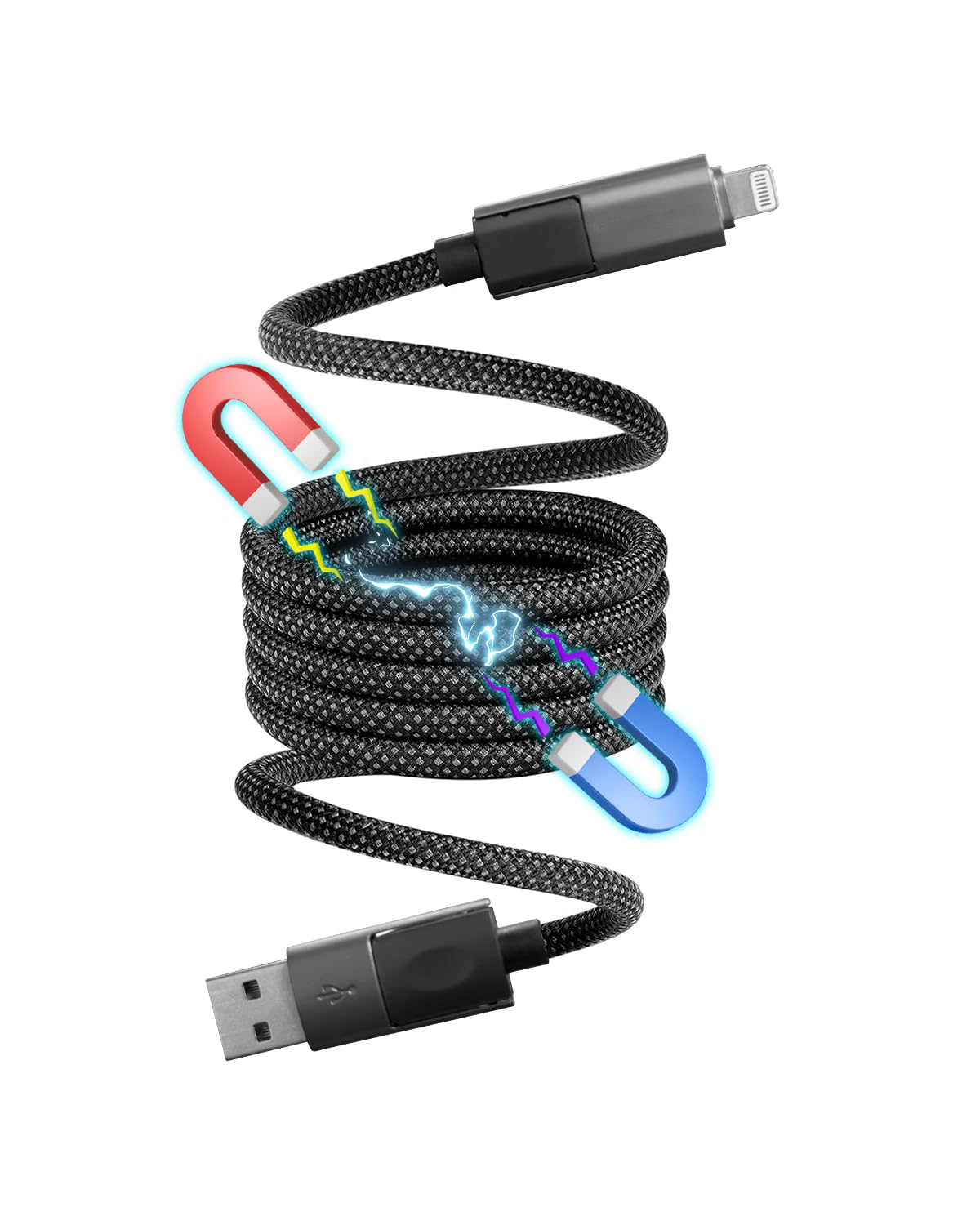 Magnetic 65W + PD 27W 4-in-1 Fast Charging Cable, widely Compatible, Portable, and Easy to Store.