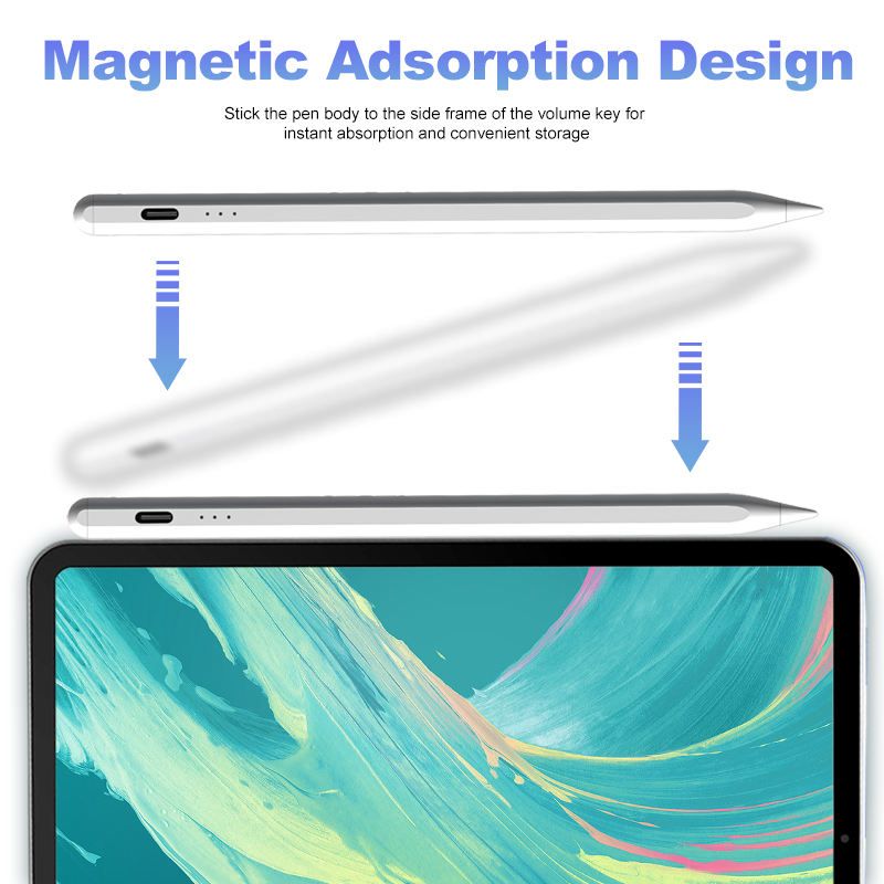 JD19-P iPad Precision Stylus - 3 LED Power Display, Tilt Sensitivity, and 8-Hour Battery for iPads (2018+ & M4 Series)