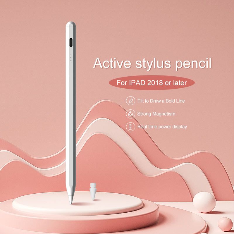 JD19-P iPad Precision Stylus - 3 LED Power Display, Tilt Sensitivity, and 8-Hour Battery for iPads (2018+ & M4 Series)