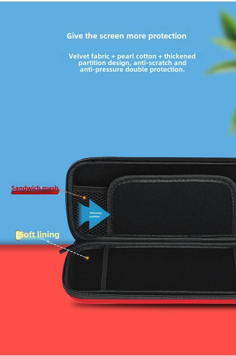 Nintendo Switch or OLED version Carrying Case - Shockproof NS Hard Shell Protection with Double-Layer Storage for Game Cards and Accessories