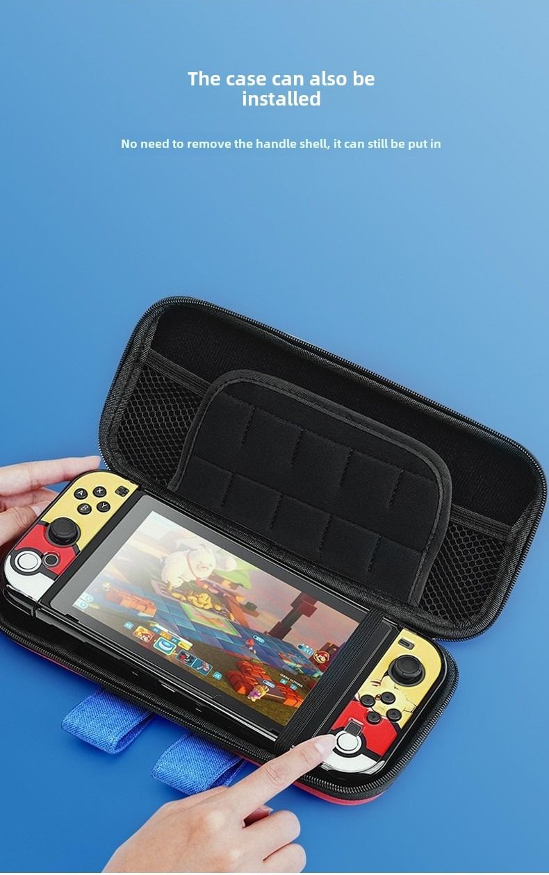 Nintendo Switch or OLED version Carrying Case - Shockproof NS Hard Shell Protection with Double-Layer Storage for Game Cards and Accessories