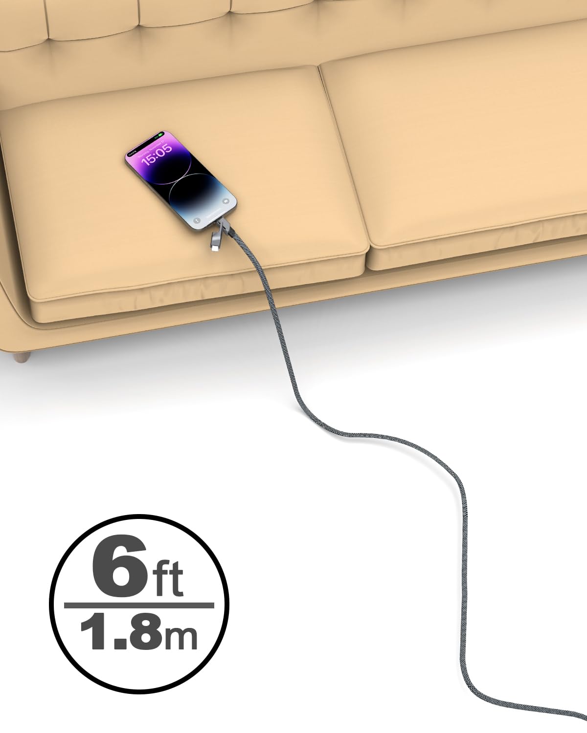 4-in-1 Zinc Alloy Data Cable Dual-Head 66W Braided Fast Charging Cable  + PD 2