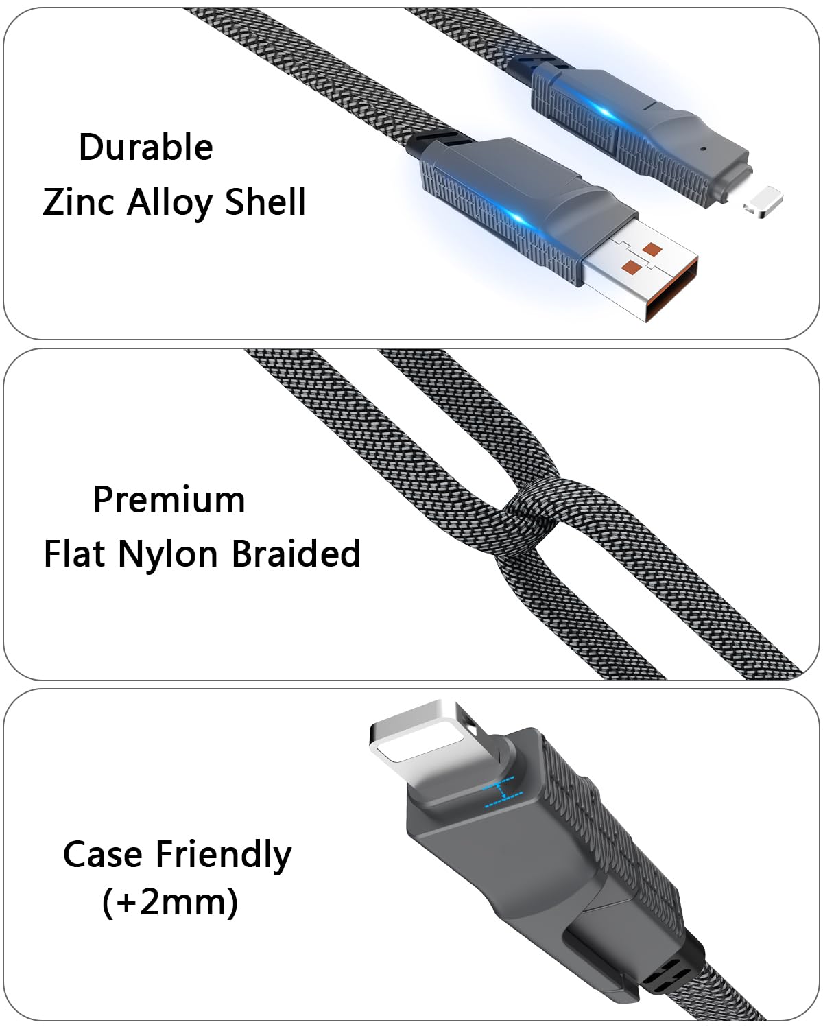 4-in-1 Zinc Alloy Data Cable Dual-Head 66W Braided Fast Charging Cable  + PD 2