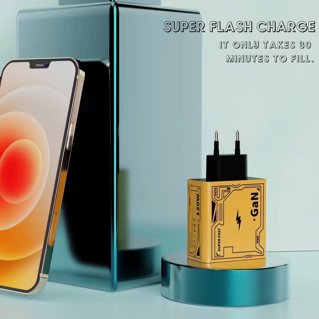 Mecha-Style 22.5W Fast Charger with TYPE-C + USB Ports, Supports All Charging Protocols, Available in UK/EU/US Plug Versions