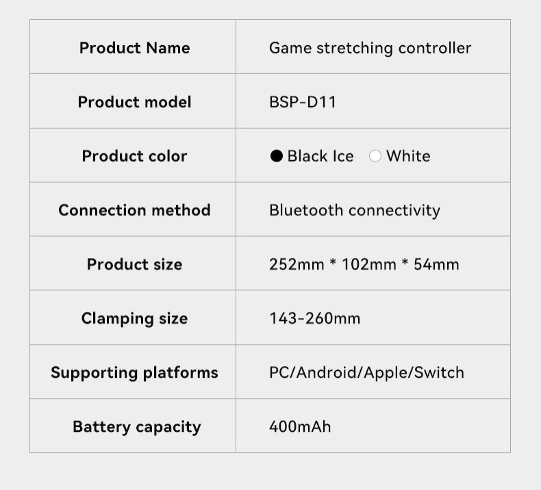 D11 Extendable Gaming Controller with Hall Trigger for Switch/PC/Android/iOS/Bluetooth/XBOX/Streaming Controller
