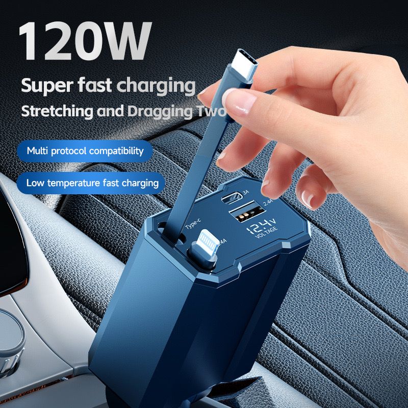 Super Fast Charge 2-in-1 Car Charger, Car Cigarette Lighter Adapter