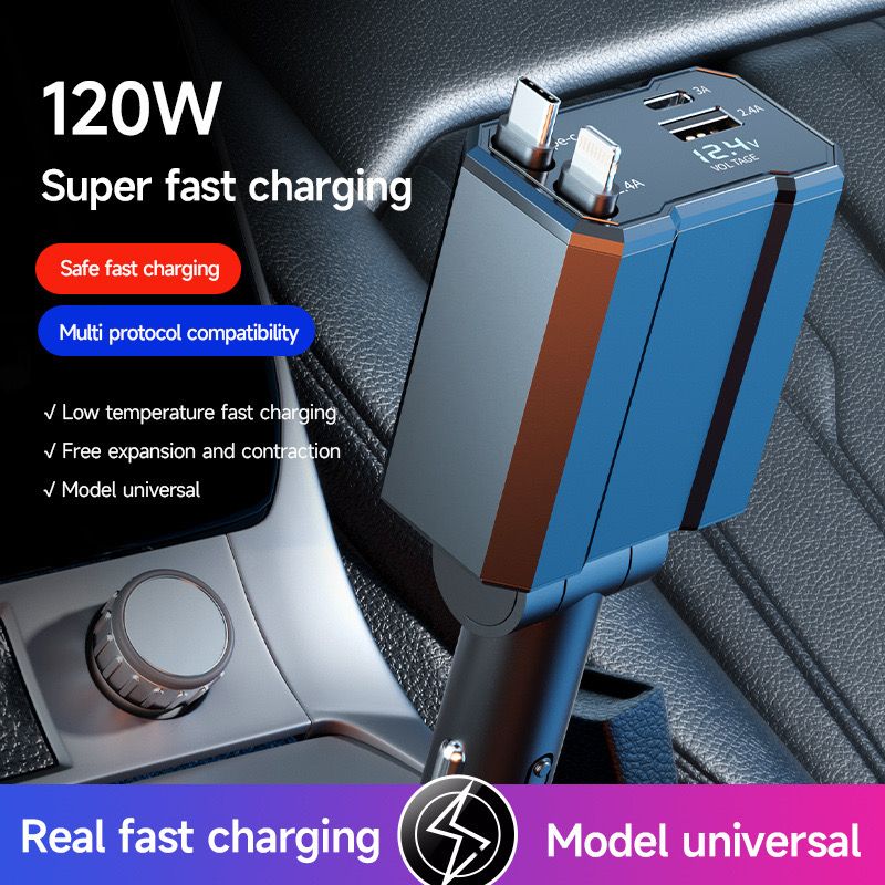 Super Fast Charge 2-in-1 Car Charger, Car Cigarette Lighter Adapter