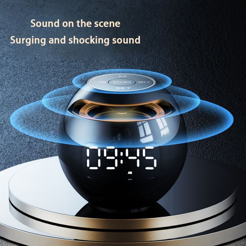 Portable Mini Bluetooth Speaker with Alarm Clock, FM Radio, TF Card Slot, and Enhanced Bass