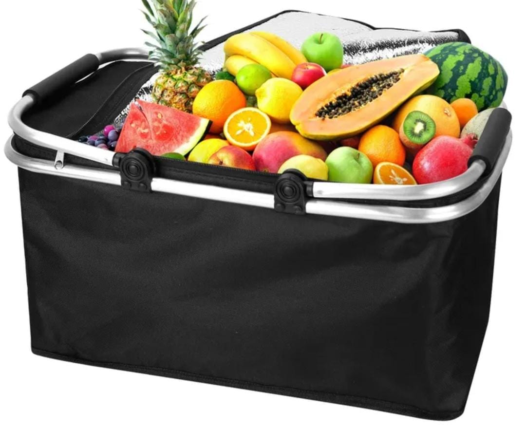 30L Foldable Insulated Picnic Bag Thermal Bag Camping Basket Lunch Bag