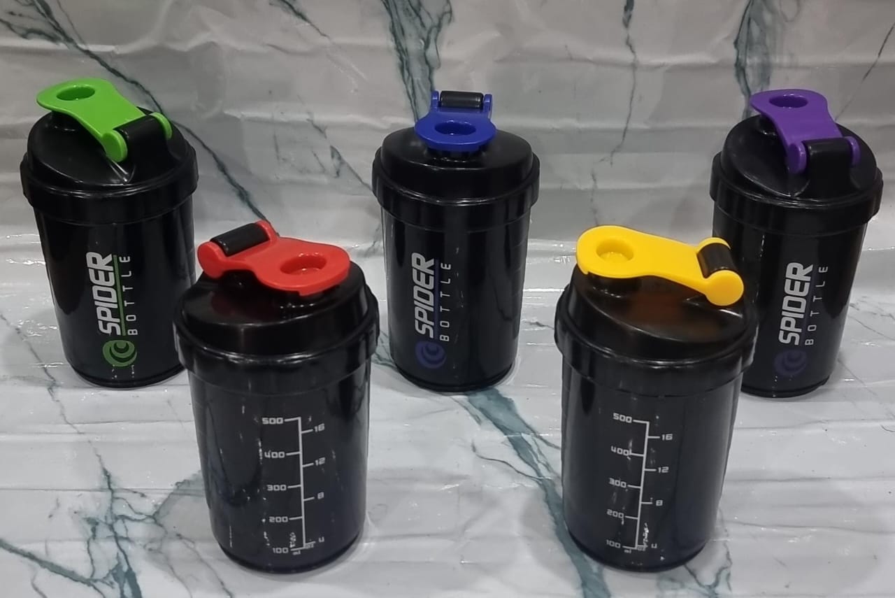 Fitness Spider Shaker Bottle Gym Shaker bottle Smart Shaker Bottles Cyclone Shaker For Pre-Post Workout Supplement Protein Shake Gym Sipper Bottle 500ml For Men & Women(Multi Colour)