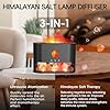 Essential Oil Diffuser, Fireplace Fire Flame Aromatherapy Diffuser, 250ml Himalayan Salt Lamp Scent Diffuser, Cool Mist Humidifier with 7 Colors Light, Timer & Auto-Off for Home, Room (Black)