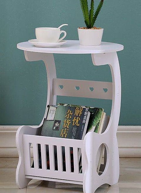 European-Style Mini round Table Living Room Coffee Magazine Storage Side Table Creative Simple Home Decor Small Bedside Table