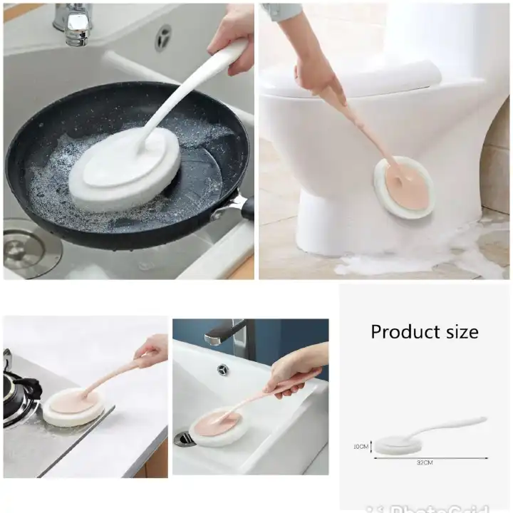 Long Handle Cloth Bathroom Bathtub Wash Basin Brush Kitchen Brush Cooking Range Sink Cleaning Brush