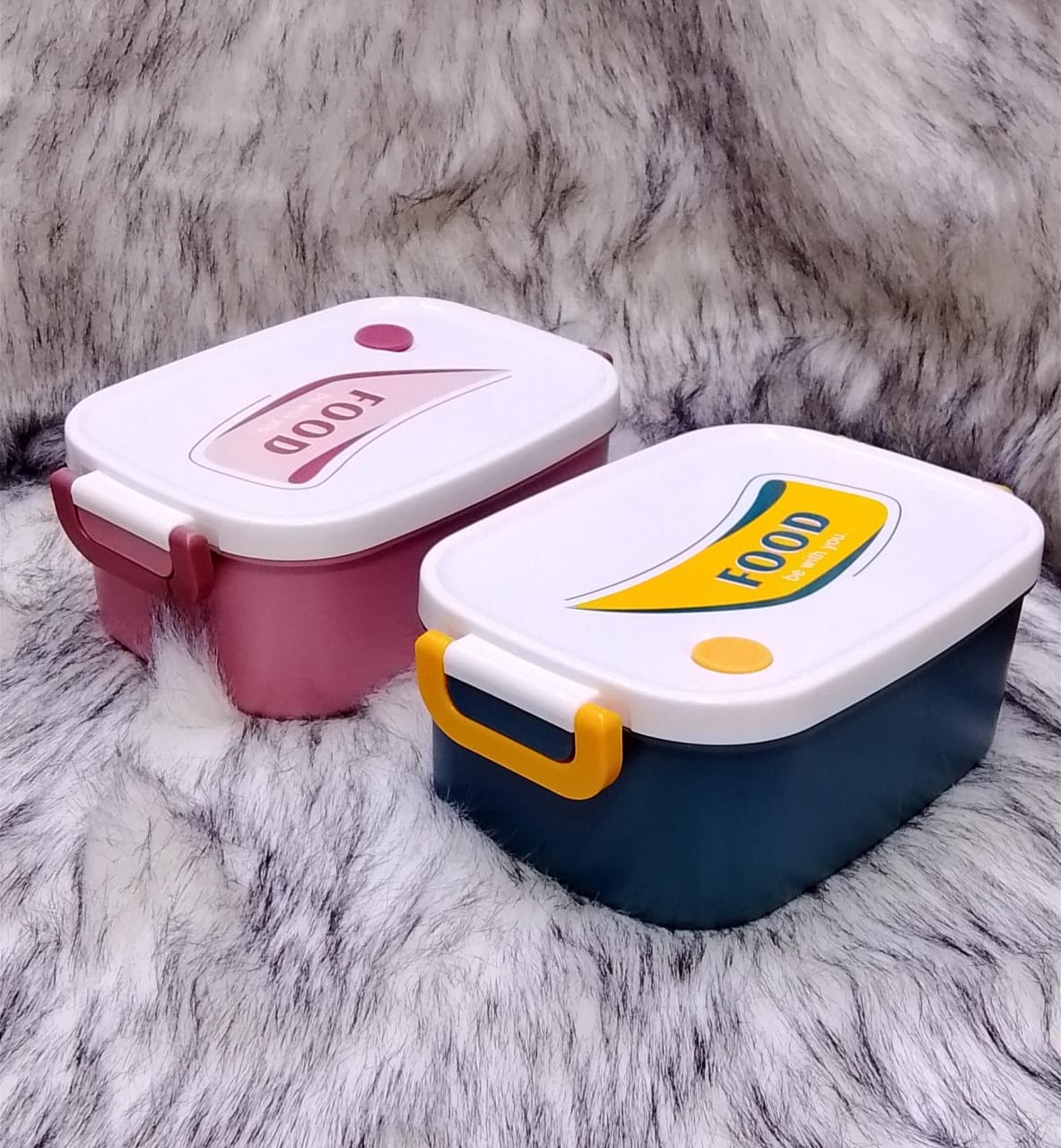 Children Plastic Lunch BoxCute Bento Box Food Container Perfect for Kids & Adults Microwave Safe 3 Compartments