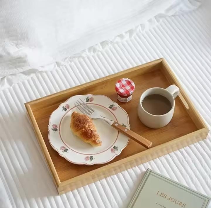 Rustic Customized Bamboo Serving Tray Wooden Nesting Trays Bamboo Wood Trays