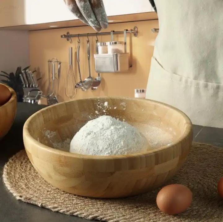 Polished Bamboo Wooden Dinner Bowls Set Reusable Small Round Salad Bowl for BBQ Parties Folk Art Style Dipping Oil Spice Bowls