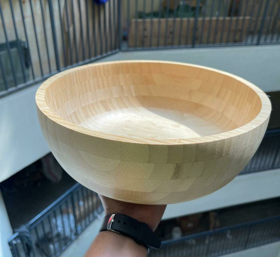 Polished Bamboo Wooden Dinner Bowls Set Reusable Small Round Salad Bowl for BBQ Parties Folk Art Style Dipping Oil Spice Bowls