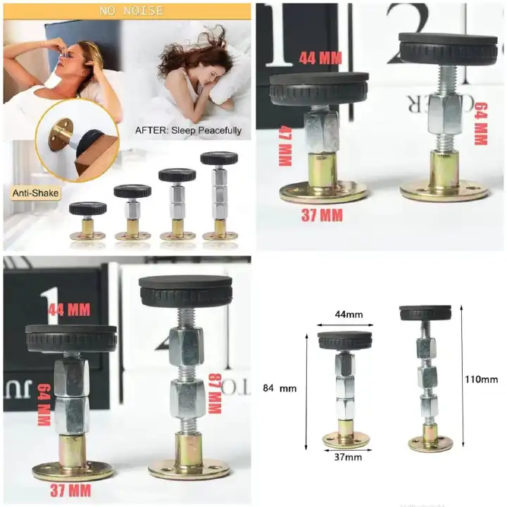Metal Adjustable Threaded Bed Frame Anti Shake Support Wall Bracket Cabinet Sofa Chair Home Bedroom Furniture Dowel