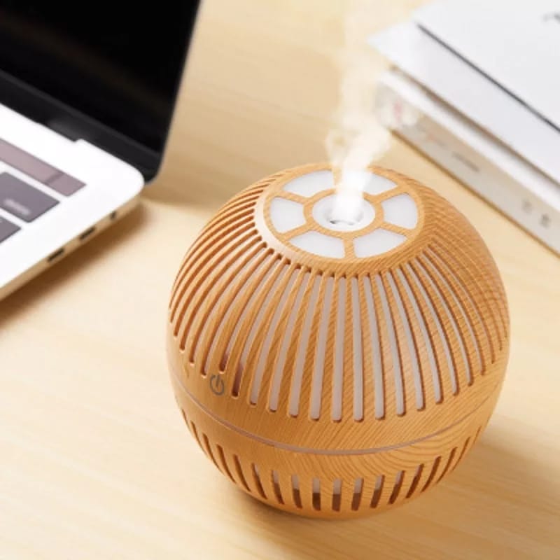 USB Portable Mini Wood Grain Humidifier Household Bedroom Mute Spray Purifier Desktop Office Moisturizing Machine
