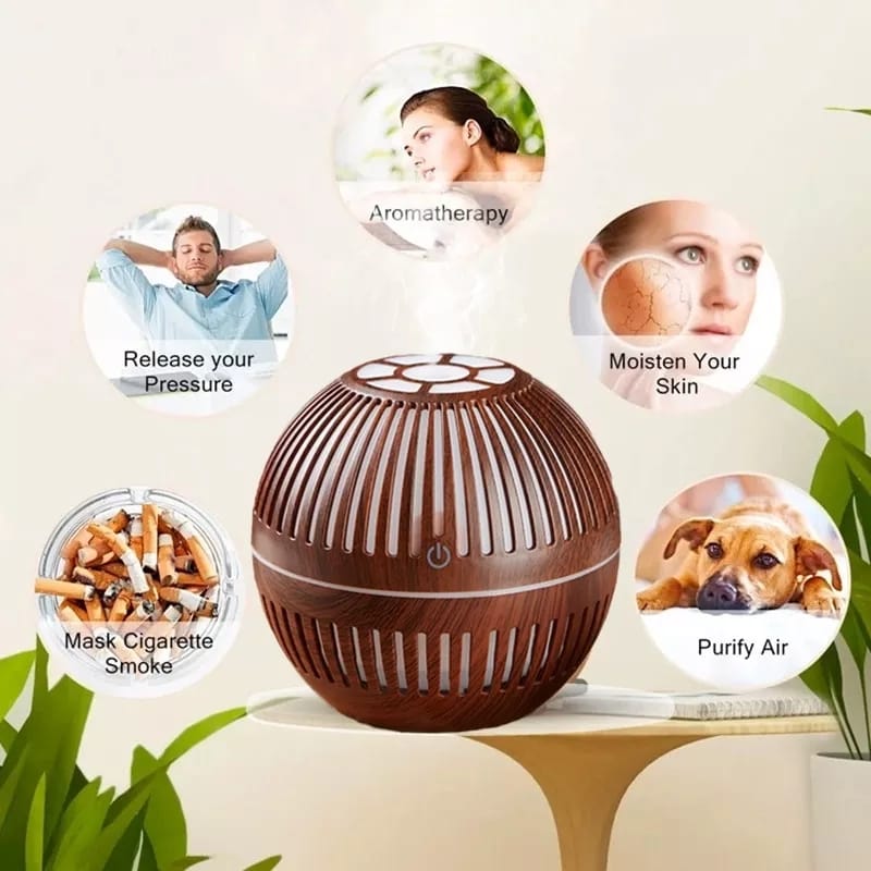 USB Portable Mini Wood Grain Humidifier Household Bedroom Mute Spray Purifier Desktop Office Moisturizing Machine
