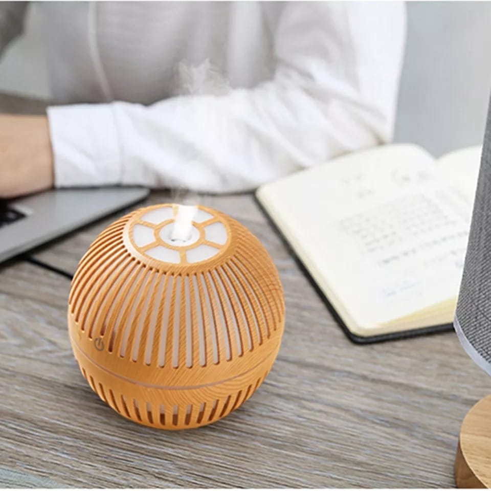 USB Portable Mini Wood Grain Humidifier Household Bedroom Mute Spray Purifier Desktop Office Moisturizing Machine