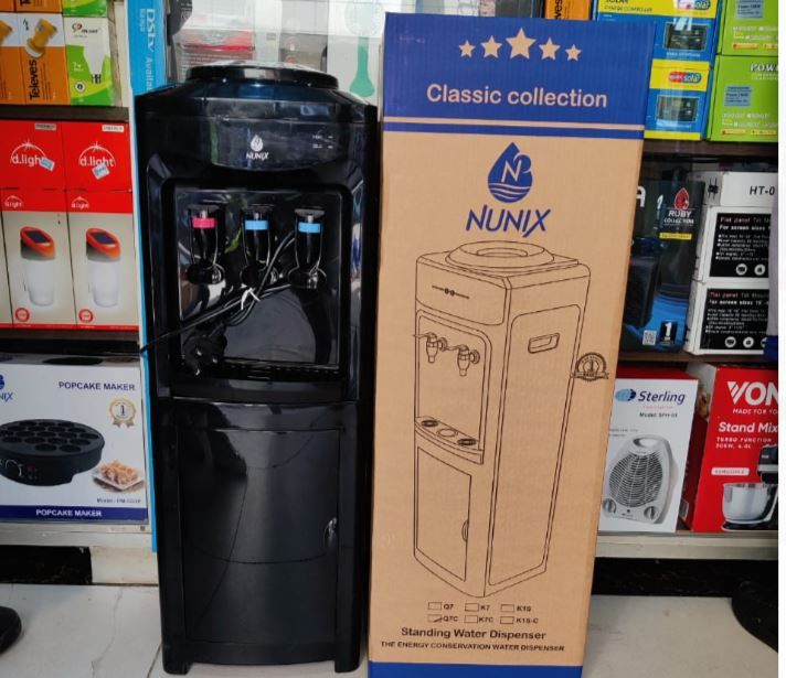 Nunix 3 Taps  Hot and  Cold and  Normal standing Water Dispenser with Storage Cabine Household Appliance 3 Faucets Kitchen Appliance