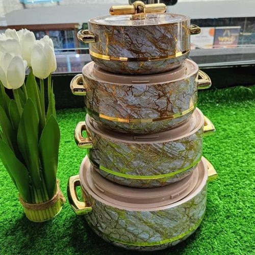 4pcs of Turkish Insulated Hotpots Food Warmer Hot Pot, Serving Dishes Serveware Set 1, 1.5, 2.5 and 3.5litres Casserole Hotpot to keep Food Hot or Cold