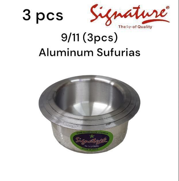 Signature 3pcs from size 9 to 11 Premier Range of Aluminium Cooking Pots Set Smallest Sizes Stainless steel Sufurias