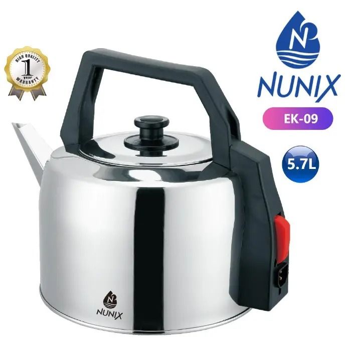 Nunix New Arrival Classic 5.7ltrs Stainless Steel Electric kettle , Extra Size Big Capacity Jug Kettles Automatic Hot water Boiler or Heater Jug Auto Shutoff EK-09