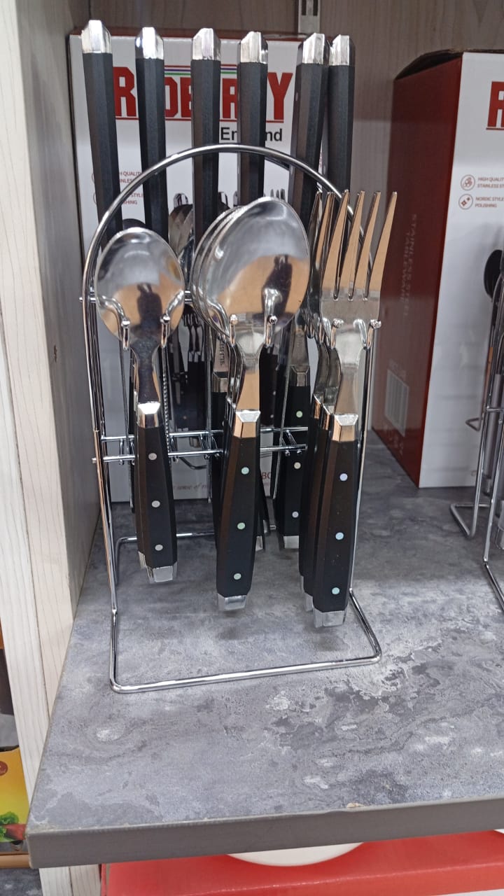 Premium Range of 24pcs a Set  Cuttlery Set Heavy Duty Stainless Steel Tableware Nordic Style Polishing Cutlery Set Spoons, Forks, Knives and Teaspoons