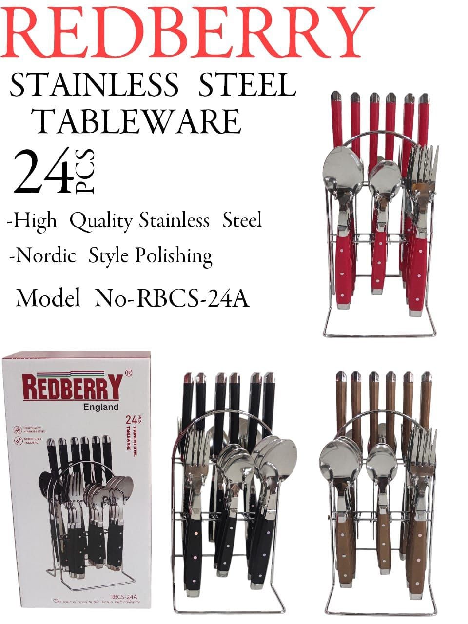 Premium Range of 24pcs a Set  Cuttlery Set Heavy Duty Stainless Steel Tableware Nordic Style Polishing Cutlery Set Spoons, Forks, Knives and Teaspoons