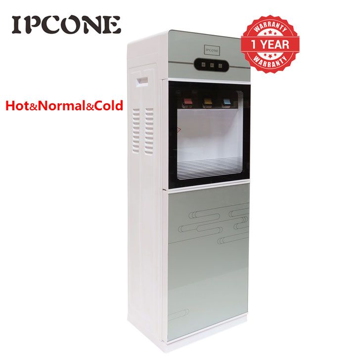 IPCONE  3 Taps - Hot & Cold & Normal standing Water Dispenser with Storage Cabine Household Appliance 3 Faucets Kitchen Appliance